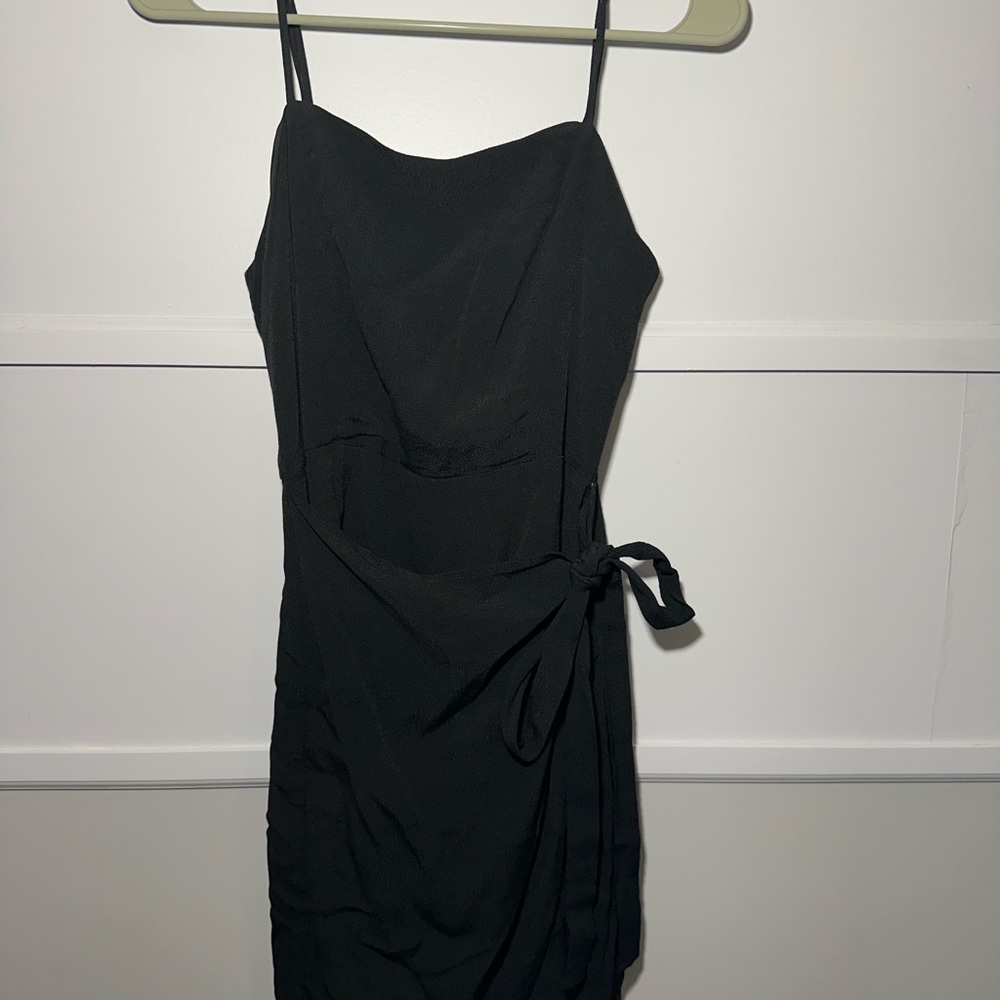 Forever 21 Black Asymmetrical Wrap Mini Dress